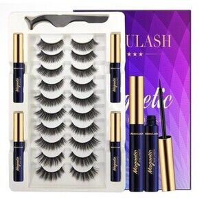Akesulash Magnetic Eyeliner & Eyelash Kit Reusable Easy to Apply Waterproof 10pr
